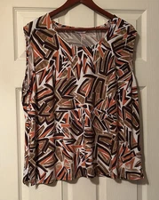 Allison Daley Tank Top Womens 3X Plus Size Rust Brown  Shell Office Career
