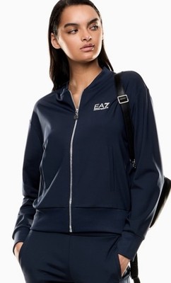 EA7 Emporio Armani Women  Zip Up Sweatshirt Jacket Black Sz S Model 7VTV70 TJ5FZ