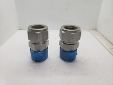 PARKER 4-8-FBZ-SS MALE CONNECTOR 1/4" TUBE OD 1/2" MNPT, LOT OF 2, NNB