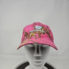 Mossy Oak Hat Cap Strap Back Womens One Size Pink Camo Hunting Embroidered