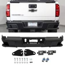 Black Rear Step Bumper Assembly For 2015-2022 Chevrolet Colorado GMC Canyon