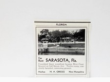 1932 Sarasota Florida Gulf Stream Ave Waterfront Home HA Gregg NH Photo Print AD