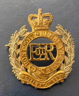 100 % Original EIIR Royal Engineers Offiziers Silber/Vergoldet Mützenabzeichen BIN £12,99