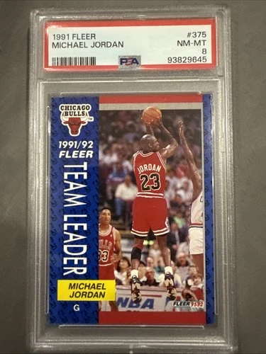 1991-92 Fleer Michael Jordan #375 Bulls PSA 8