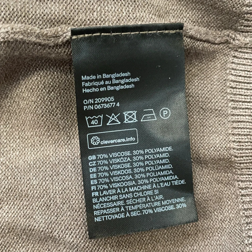 H&M Basic, pull en tricot, taille : M, beige, viscose/polyamide, unicolore #1b0 - Photo 4/4