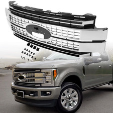 For 2017-2019 Ford F250 F350 F450 Super Duty Chrome Front Upper Grille Platinum