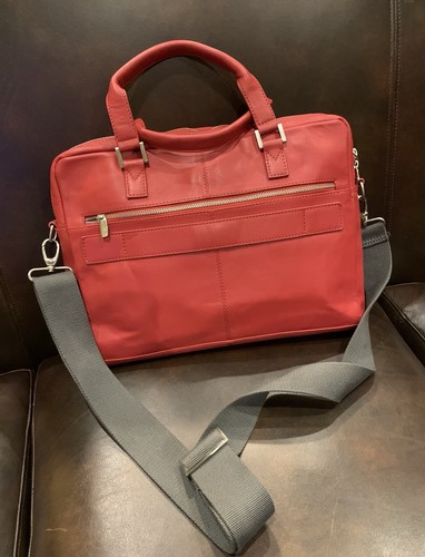 BUGATTI RED Women’s Leather  Briefcase, Office, Laptop Crossbody Bag