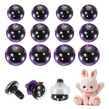 16/18/20mm Star Safety Eyes, 30Pcs Doll Crocheting Safety Eyes Purple