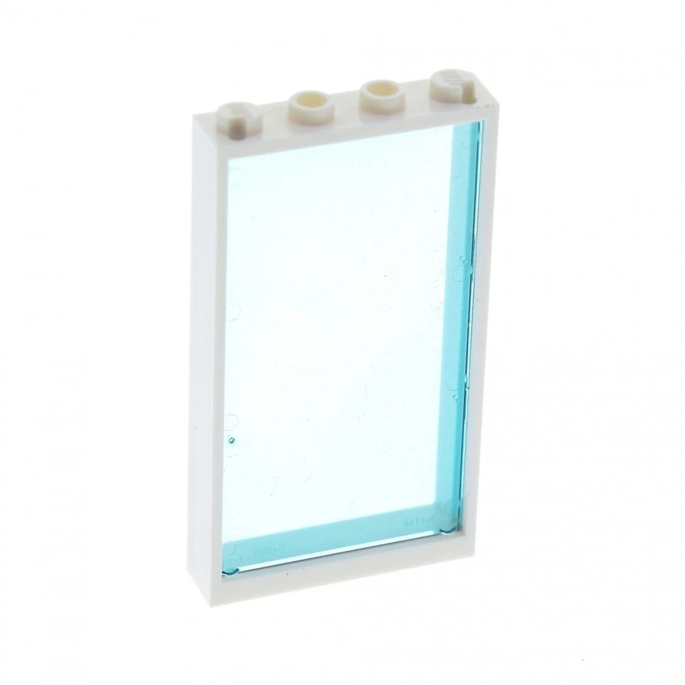 1x Lego Fenster Rahmen 1x4x6 weiß Scheibe transparent hell blau 57895 60596 - Bild 3 von 3