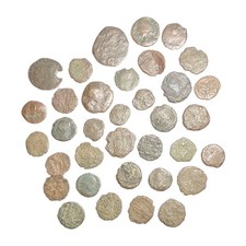 Large Lot (35) Ancient Roman Coins Unidentified Bronze Lower Grade Exact Lot!