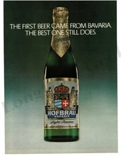 1976 HOFBRAU Beer Bavaria Light Reserve Green Bottle Foil Top VTG PRINT ADVintag