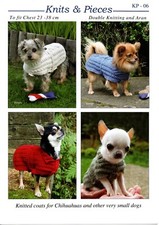 Knits & Pieces Knitting Pattern KP06 - Knitted Coats for Small Dogs