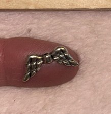 25 Tibetan Alloy Angel Wing Metal Beads Carved Loose Spacer Nickel Free 22mm