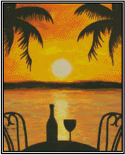 Wine at Sunset Counted Cross Stitch Chart No.26-116