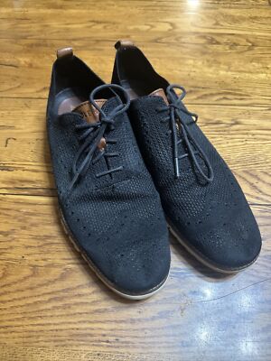 Cole Haan Zerogrand Knit Wingtip Oxford Dress Shoes Black Mens Size 10.5 M  | eBay