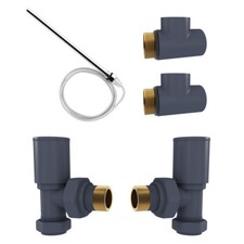 UK Radiators Heating Element Towel Rail Dual Fuel KIT 500W Standard Anthracite