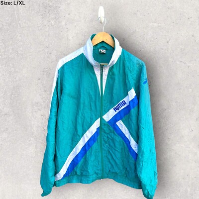 PUMA vintage 90s Windbreaker Jacket Size Large