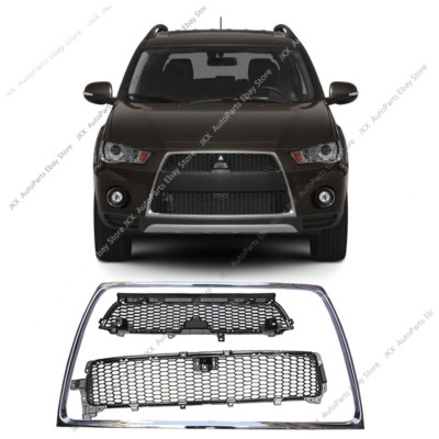 Set Front Bumper Chrome Grille Replacement k For MITSUBISHI