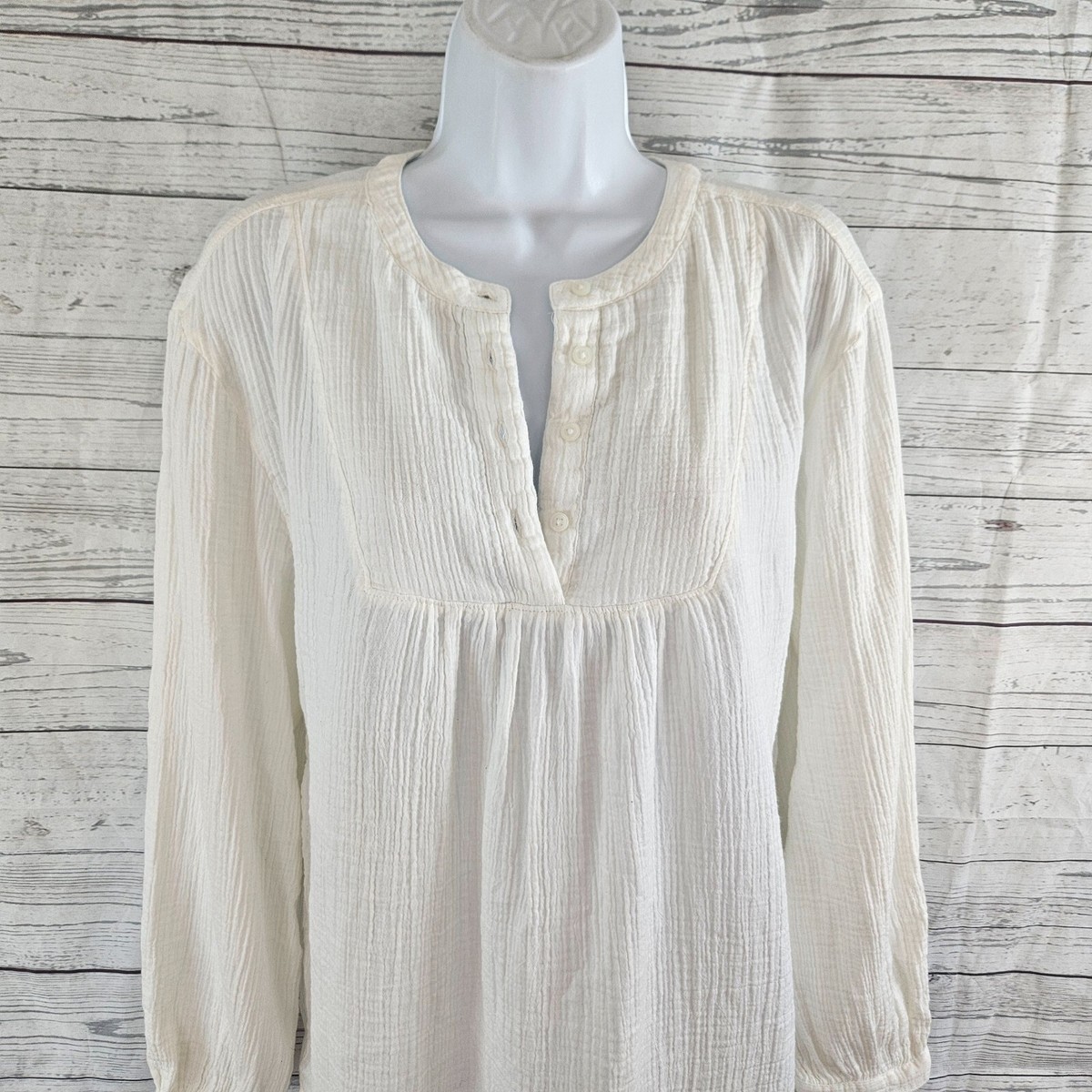 【argue】LINEN VOILE GAUZE PULLOVER/WHITE Stateside Gauze Oversized Shirt in White | Bailey/44