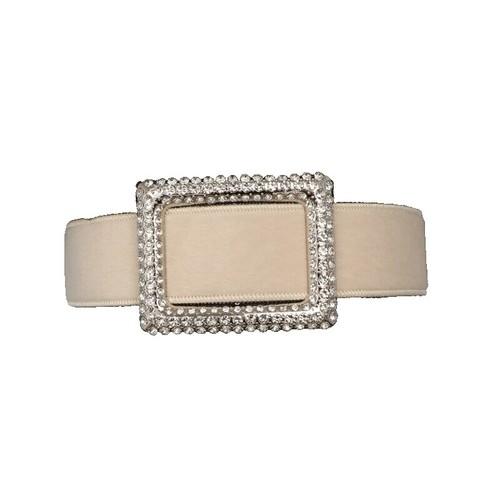 ZARA VELVET RHINESTONE BUCKLE BELT SZ: Zara Black Velvet Belt Gold Jewel Rhinestone Circle Buckle  main image 4