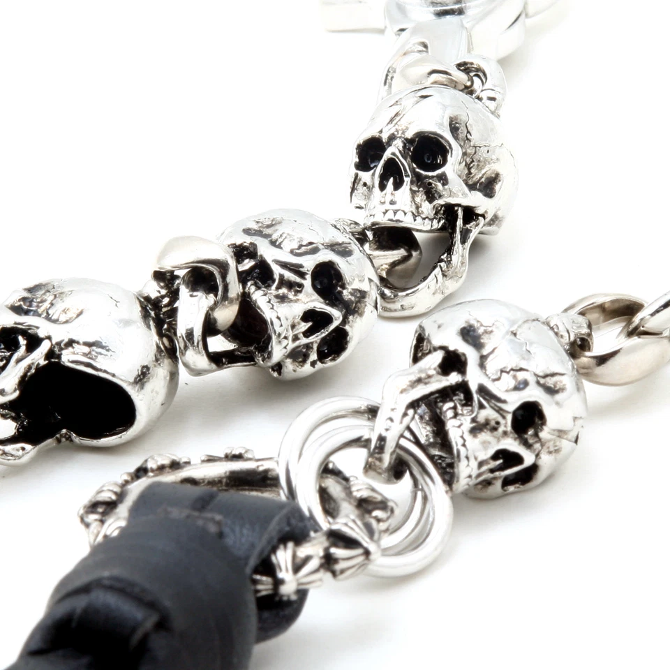 DK Skull Leather Biker Trucker Key Jean Wallet Chain (25"/4.8oz) Black SCS19 - Image 3 of 4