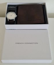 NEW - French Connection Analogue Watch And Leather Wallet Boxed Gift Set