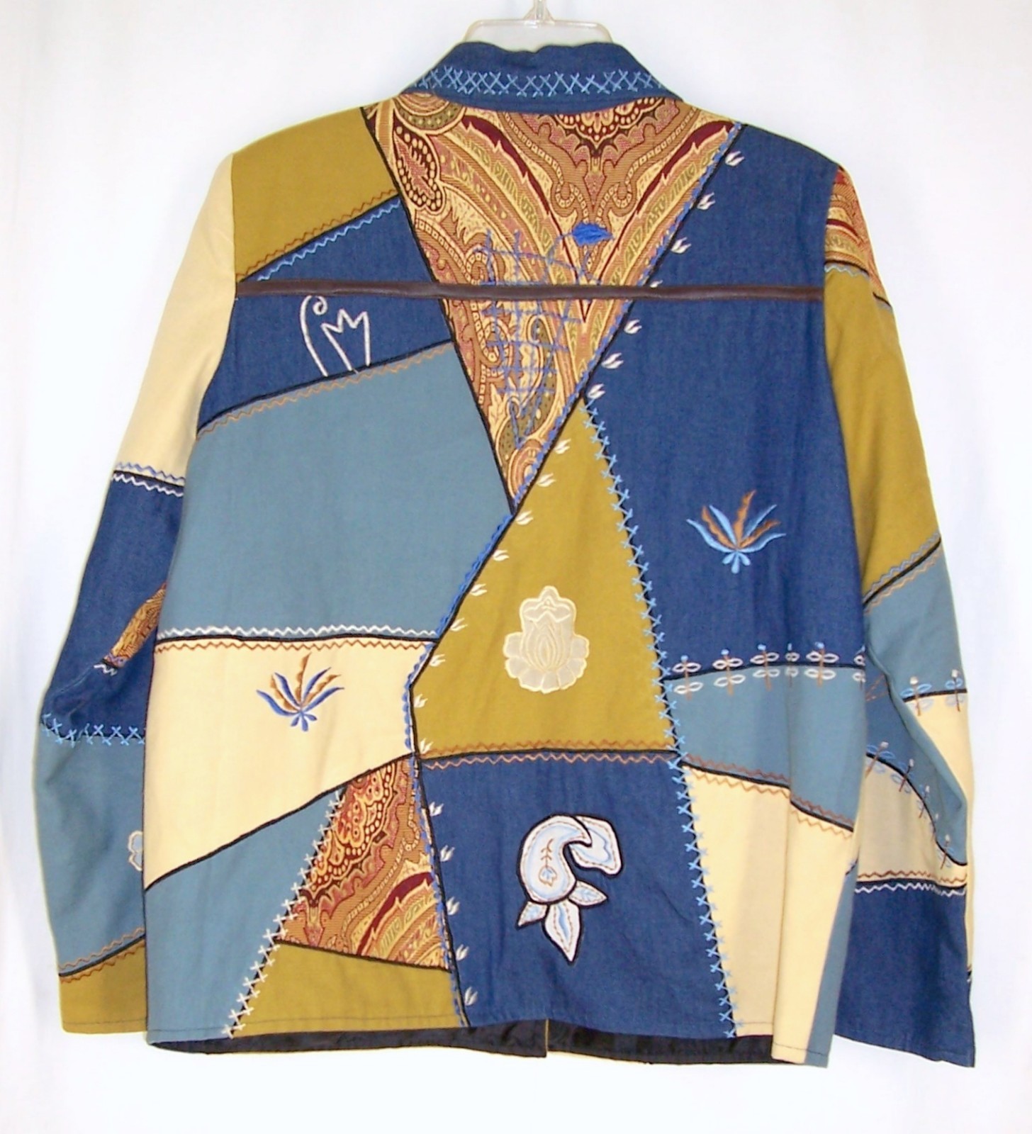 Patchwork Jacket S Julia Kim Floral Button Front … - image 7