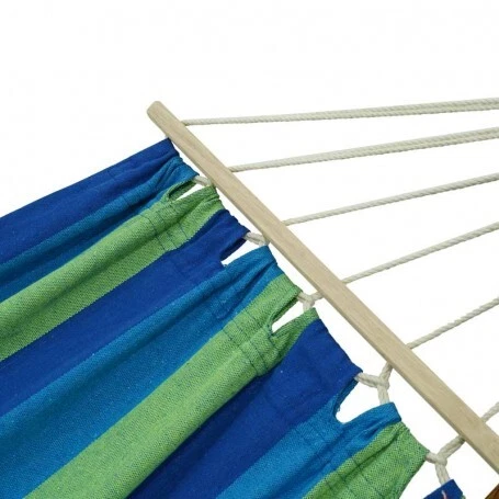 AMACA CLASSICA COTONE 80X200 DA GIARDINO CAMPEGGIO SOSTEGNO ASSE LEGNO E TESSUTO - Foto 4 di 5
