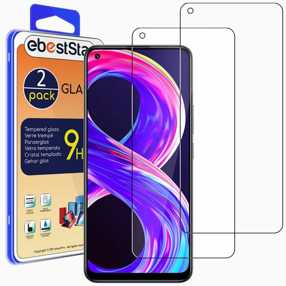 [Pacco x2] Vetro Temperato Realme 8 Pro, Realme 8 (No 5G) Protezione Schermo