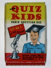 Vintage 1945 QUIZ KIDS RADIO QUESTION BEE Card Game Set No. 3 COMPLETE in Box