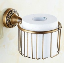 Antique Brass Wall Mount Toilet Paper Holder Tissue Roll Tissue Basket Gba485