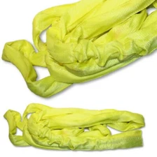 Yellow 20 ft Endless Round Lifting Sling Synthetic Crane Strap (2 Pack)