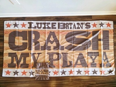 LUKE BRYAN Rare TOUR CONCERT Banner 69'' x 35'' CRASH MY PLAYA Huge Man Cave