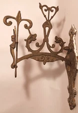 WALL HANGER vtg wind chime dinner bell hanging mobile planter garden plant rack