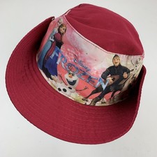 Disney Frozen Character Girls Bucket Hat One Size Red Multicolor Adj Chin Strap