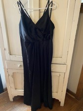 azie Black Maxi Dress Size 16 Bridesmaid Formal Wedding Guest Ruched Strappy