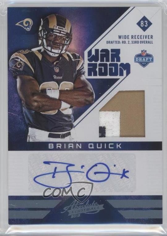 2012 Panini Absolute Prime Signatures 18/25 Brian Quick #7 Rookie Auto RC 9bh