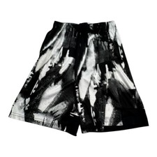 Under Armour Youth Athletic Shorts Black White Abstract Print YLG