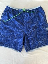 Tommy Hilfiger Mens Premium Swim Trunks Size Large Blue Floral E75