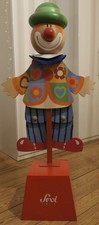 Clown Dekoration Ausstellung Holzfigur Firma Sevi Italien Holzspielwaren