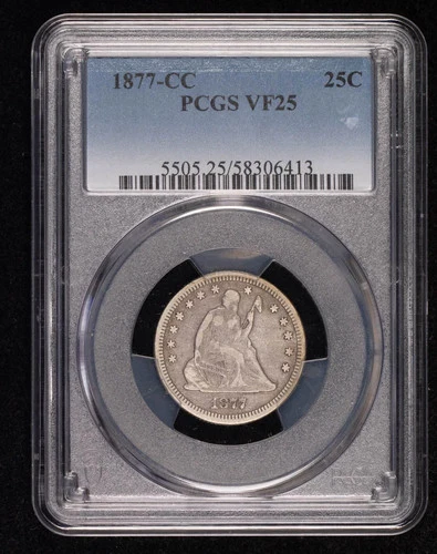 1877 CC Seated Liberty Quarter PCGS VF-25