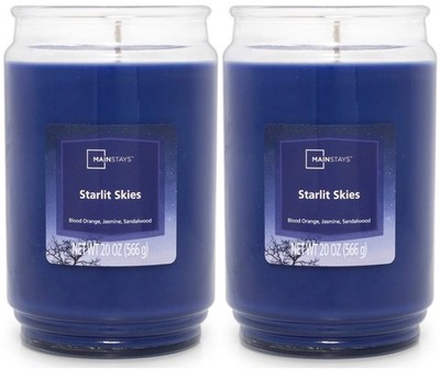 2 Mainstays STARLIT SKIES Large 1-Wick Tall Scented Candle 20oz