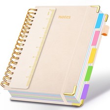 Hardcover Spiral Notebook 5.7"x 8.2" Journal Notebook with Tabs and Removable...