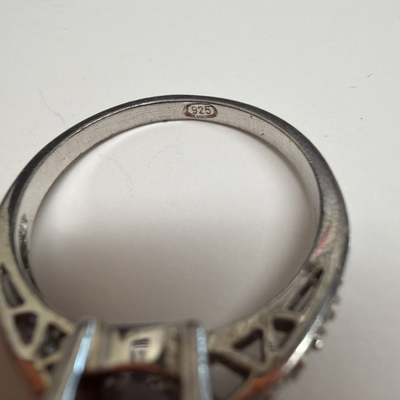 Sterling Silver Lab Created Ruby CZ Ring Size 9 - image 4