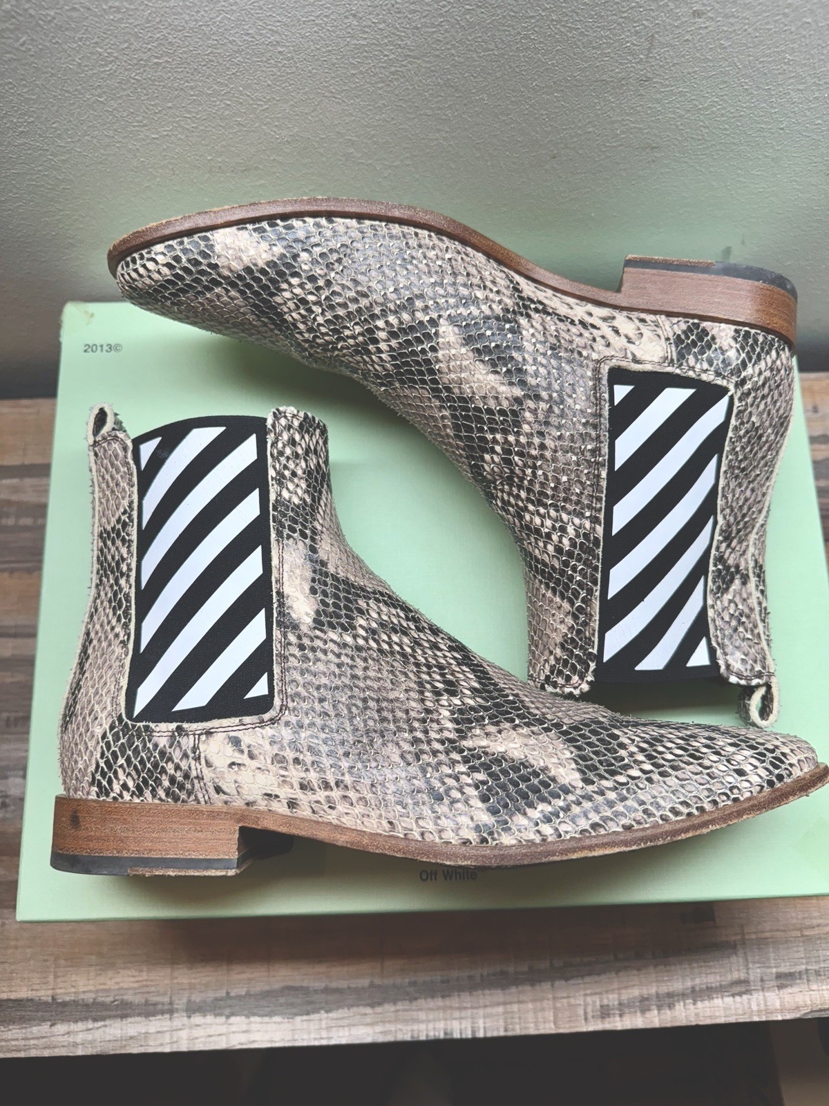 Off-White c/o Virgil Abloh Python Diagonal Chelse… - image 2