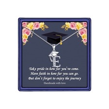 Graduation Gifts for Her 2025 Initial Necklaces, Initial E Letter Cap Pendant Gr