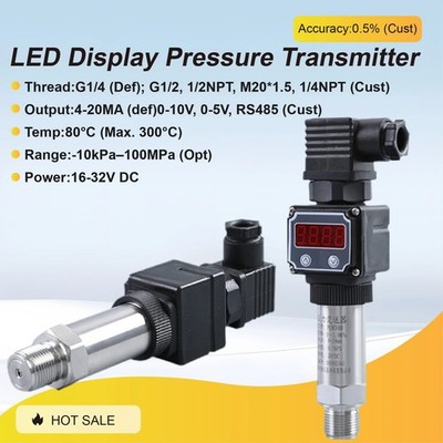 Digital Pressure Transmitter RS485 Modbus RTU High Accuracy SS Sensor LED