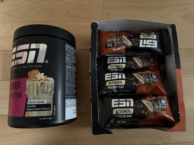 ESN Designer Bar Hazelnut Caramel 12x45g und Whey Limited Edition Spekulatius