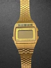 VINTAGE SEIKO Gold LCD Digital Watch Front Speaker Grill UNTESTED REPAIR PARTS