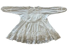 LoveShackFancy White Mini Dress Eyelet Women's XS BohoLace CottageFairy Oversize
